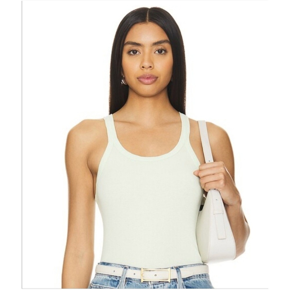 Re/Done x Hanes Ribbed Tank Top‎ Pistachio Green Made in USA Size L